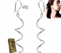 KOLCZYKI SREBRNE 925 WISZĄCE DŁUGIE 50 MM SPIRALKI SREBRO 925 MODNE ŚLICZNE