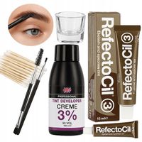 ZESTAW do henny brwi rzęs REFECTOCIL woda pędzel kieliszek patyczki