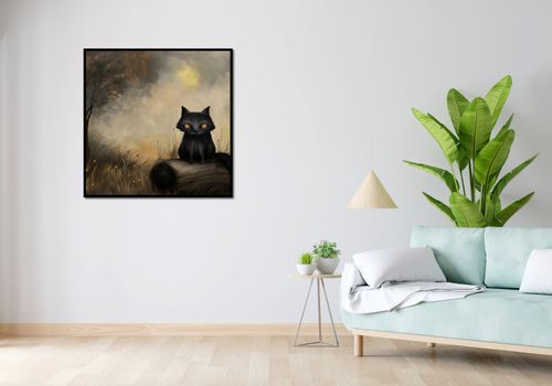 Plakat 90x90cm Czarny Kot na Arena.pl