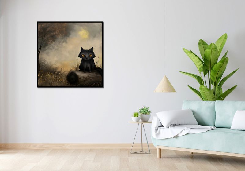 Plakat 90x90cm Czarny Kot zdjęcie 4