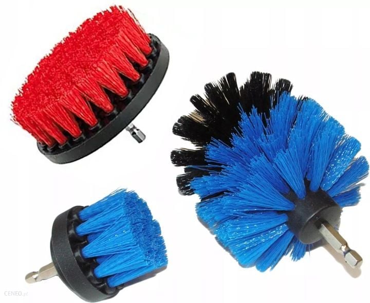 ZESTAW 3 X SZCZOTKA DO FELG NYLONOWA NA WIERTARKĘ zdjęcie 1