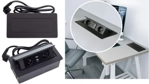 GNIAZDO WPUSZCZANE CHOWANE W BLAT USB 2x NA KLIK na Arena.pl