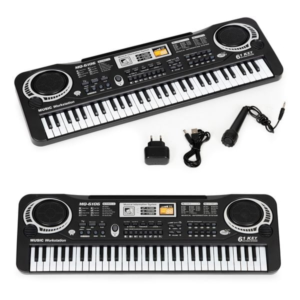 Keyboard pianino elektryczne z mikrofonem dla dzieci zdjęcie 1