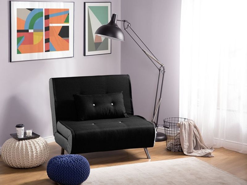 Sofa rozkładana czarna FARRIS zdjęcie 2