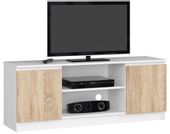 SZAFKA RTV 140 cm 2D 1P BIAŁA / SONOMA