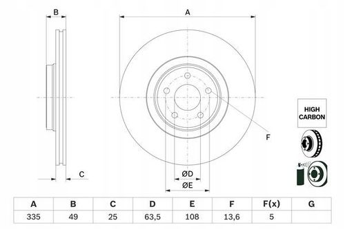 TARCZA HAM PRZOD 335X25 V BOSCH na Arena.pl