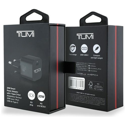 Ładowarka sieciowa TUMI Smart Power 20W  USB-C czarny na Arena.pl