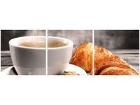 70X50CM OBRAZ GORĄCA KAWA CROISSANT ŚCIAN