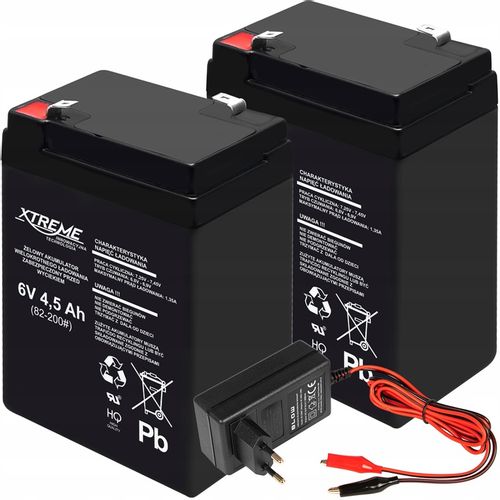 2x AKUMULATOR ŻELOWY BEZOBSŁUGOWY 6V 4,5Ah WYMIAR 4Ah ŁADOWARKA 12V 2A na Arena.pl