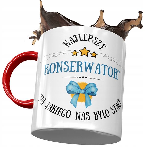 Kubek Czerwony Dla Konserwatora Najlepszy Prezent Z Nadrukiem Ze Zdjęciem zdjęcie 1