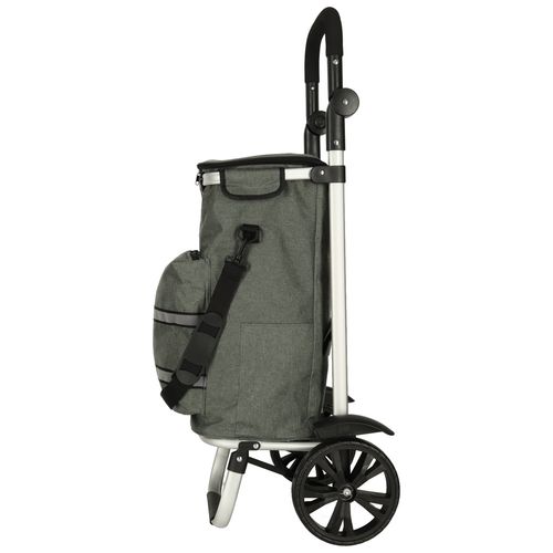 Wózek Zakupowy Torba Zakupowa Szara na Kółkach z Uchwytem na Zakupy na Arena.pl