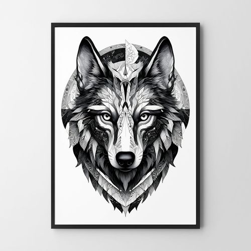 Plakat wilk tatuaż 40x50 cm na Arena.pl