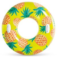 Koło dmuchane do pływania o średnicy 107 cm z uchwytami  INTEX 56261 ananas
