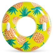 Koło dmuchane do pływania o średnicy 107 cm z uchwytami  INTEX 56261 ananas