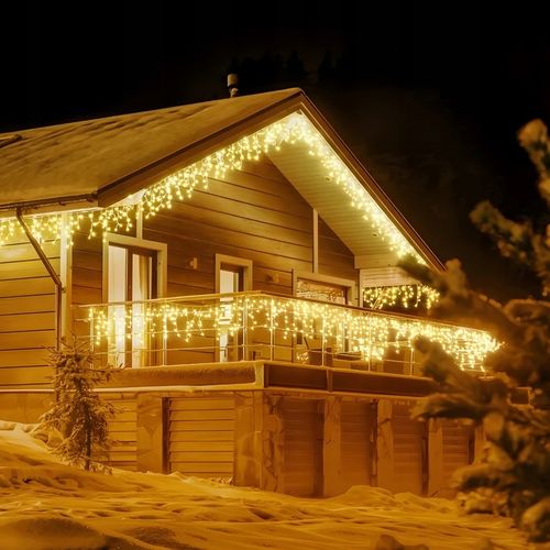 LAMPKI KURTYNA ŚWIATEŁKA ŁAŃCUCH ŚWIĄTECZNE ZEWNĘTRZNE 300 LED 12M CIEPŁA na Arena.pl