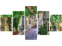 75CM 120 OBRAZ 5 ELEM GRECKA ULICZKA ŚCIENNY DRUK