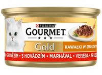 Pyszna karma dla kota Gourmet Kawałki w sosie z wołowiną i witaminami 85g