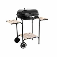 Grill węglowy ogrodowy z pokrywą półki boczne Ruszt koła transportowe