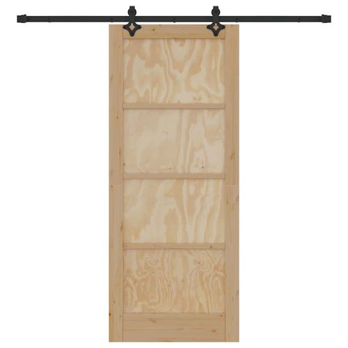 Drzwi przesuwne Naturalny i czarny 83 x 202 cm na Arena.pl