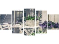 70CM 150CM OBRAZ 5 ELEM RELAKS WŚRÓD KWIATÓW ŚCIENNY