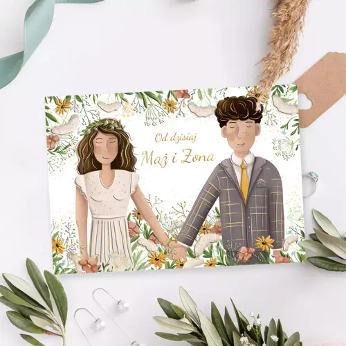 Karnet A5 Ślubny, Para Boho na Arena.pl