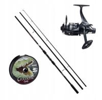 Zestaw Karpiowy Jaxon Wędka 3,60 Kołowrotek Wolny Bieg Żyłka