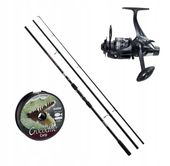 Zestaw Karpiowy Jaxon Wędka 3,60 Kołowrotek Wolny Bieg Żyłka