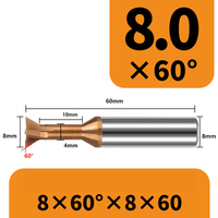 Frez 4-ostrzowy "jaskółczy ogon" dovetail VHM Rozmiar: 8×60°×60L