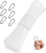 Lina poliestrowa 6 mm 20 m + 6 haków do flag namiotu ogrodu