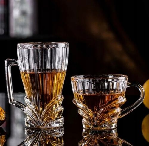 Komplet szklanek kryształowych do kawy LATTE herbaty z uchem VENUS 250 ml na Arena.pl