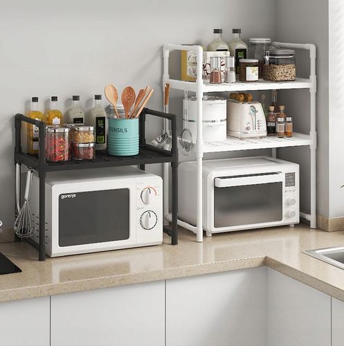 PÓŁKA KUCHENNA pod mikrofalówkę ORGANIZER CZARNA 2poziomy 48cm REGAŁ na Arena.pl