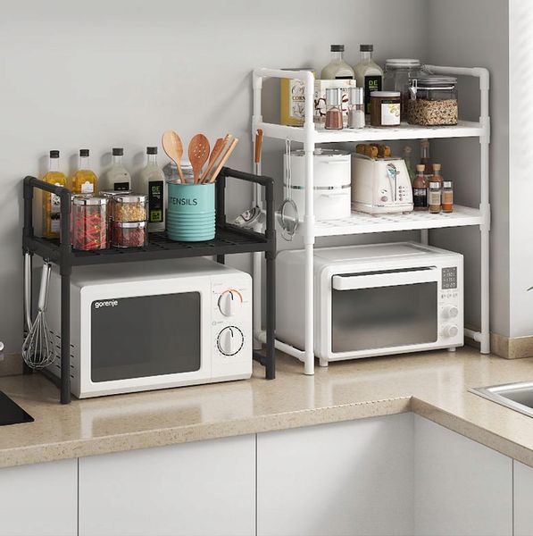 PÓŁKA KUCHENNA pod mikrofalówkę ORGANIZER CZARNA 2poziomy 48cm REGAŁ zdjęcie 2