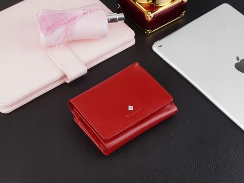 KOCHMANSKI portfel damski skórzany mały czerwony portmonetka zatrzask rfid na Arena.pl