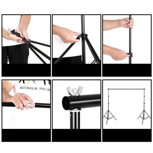 Zestaw statywów do tła fotograficznego statyw studyjny amortyzator 210x200 na Arena.pl