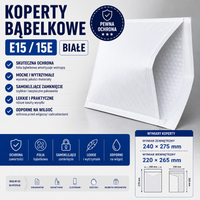 Koperty Bąbelkowe białe E15 15E 100 szt. Powietrzne z folią bąbelkową Smart