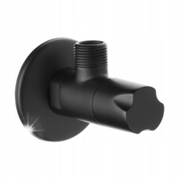ZAWÓR KUREK KĄTOWY DO UMYWALKI BATERII 1/2"x1/2" CZARNY ZESTAW 2 SZTUKI