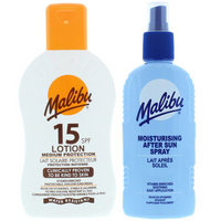 Malibu SPF15 Wodoodporny Balsam 200ml + Balsam W Sprayu Po Opalaniu
