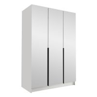 Szafa CALIA III 150 cm z lustrem-pojemna garderoba-BIAŁY+CZARNY