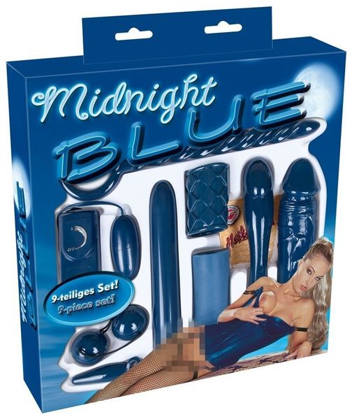 Midnight Blue 9 Elementowy Zestaw Erotyczny zdjęcie 1