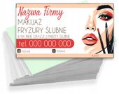 Wizytówki firmowe REKLAMOWE Foliowane 1000 szt MAKIJAŻ FRYZJER