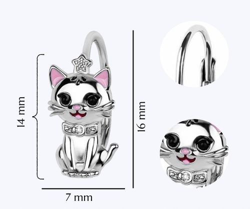 KOLCZYKI SREBRNE KOT KOTEK DLA DZIEWCZYNKI ANGIELSKIE SREBRO 925 ORYGINALNE na Arena.pl