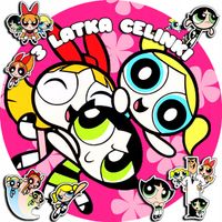 OPŁATEK NA TORT 30CM - POWER GIRLS ATOM.ÓWKI + IMIĘ + GRATIS! 24CM 26CM