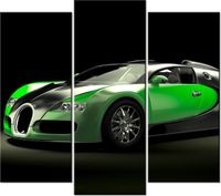 90 80CM OBRAZ T3 ELEM ZIELONE BUGATTI VEYRON DRUK ŚCIENNY
