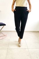 Simili Spodnie Damskie ze Zwężaną Nogawką Czarne 1