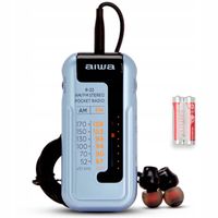 MAŁE RADIO BATERYJNE PRZENOŚNE KIESZONKOWE STEREO + SŁUCHAWKI AIWA R-22SL