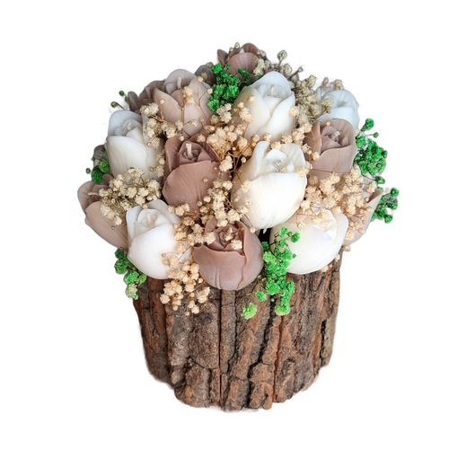 Flower Box Świece Sojowe Wieczny Bukiet Tulip Prezent Urodziny Pieniek na Arena.pl