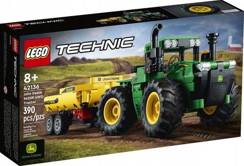 LEGO TECHNIC 42136 TRAKTOR JOHN DEERE 9620R 4WD ZESTAW KLOCKÓW 390 EL 8+ na Arena.pl