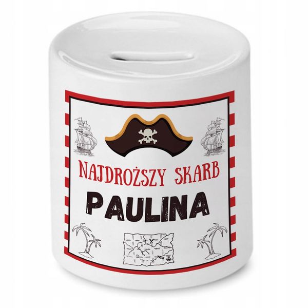 Skarbonka 330 Ml Dla Pauliny Córki Dziecka Z Nadrukiem Ze Zdjęciem zdjęcie 1