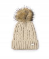 Czapka Zimowa Damska z Pomponem PUCCINI Na Prezent Beżowa CZ2412-6A