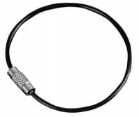 Brelok pętla do kluczy linka stalowa w pcv czarna Kółeczko na Gwint Gadżet